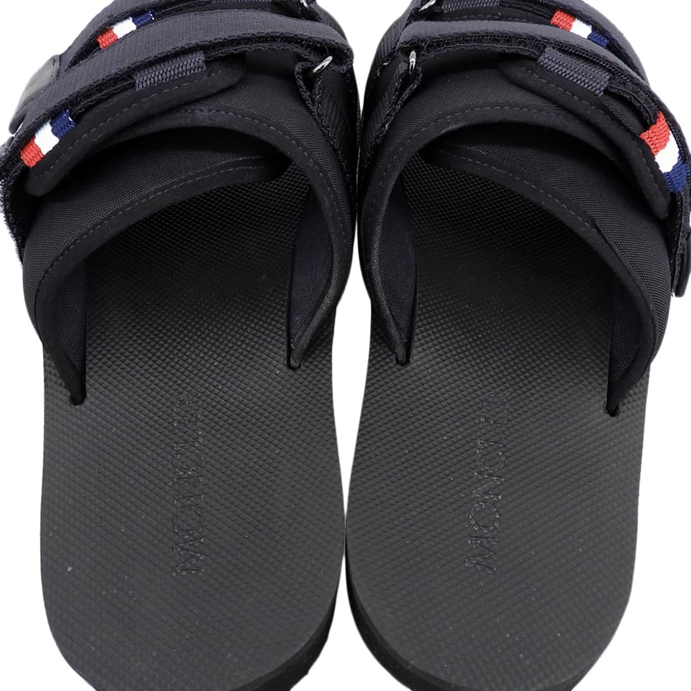 MONCLER モンクレール SLIDE WORKS トリコロール ベルクロ サンダル シューズ メンズ 黒 ブラック 43 シューズ