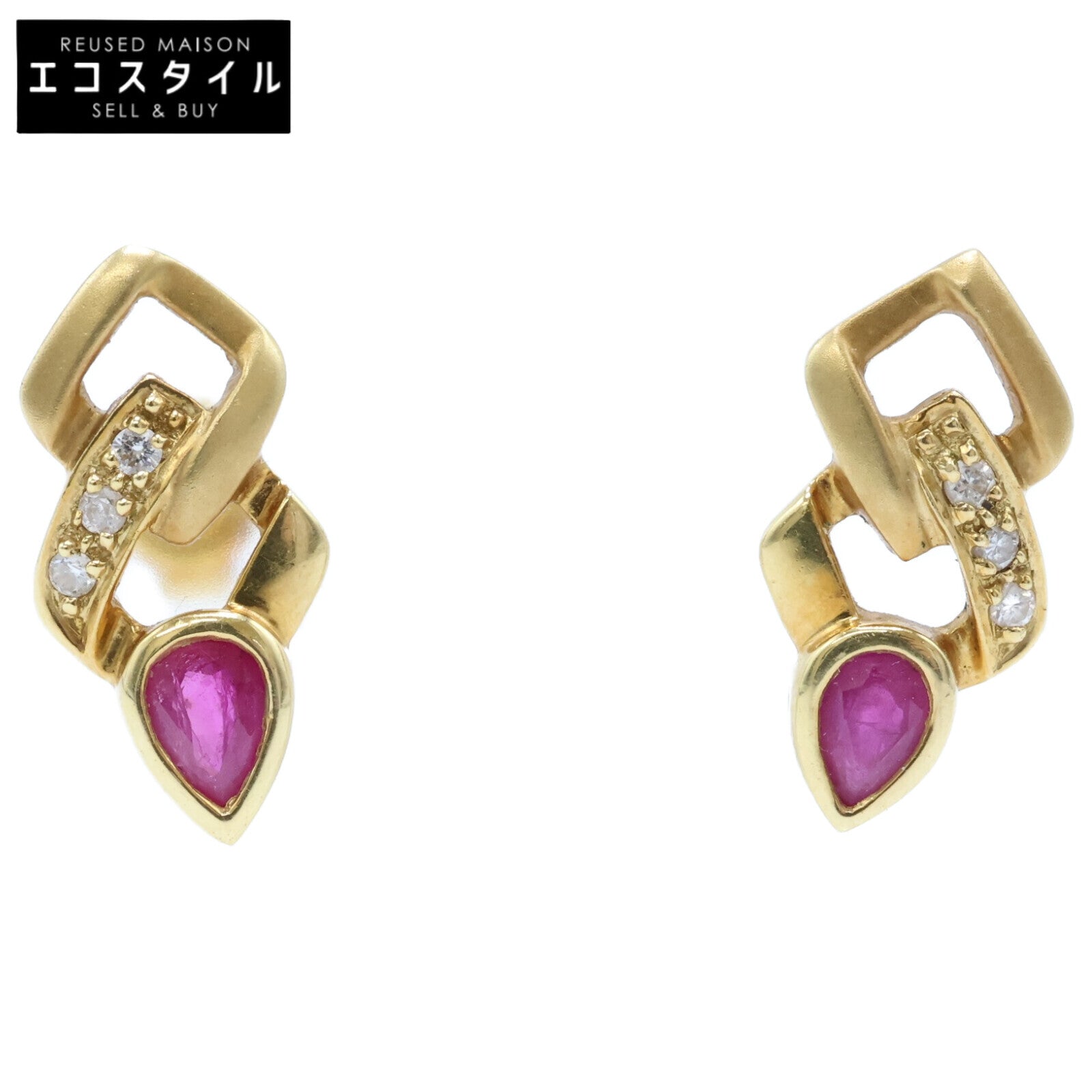 ジュエリーマキ ジュエリーマキ K18 R0.27 D0.04 ルビー＆ダイヤモンド 両耳 ピアス
