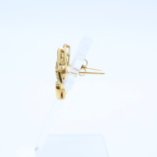 ジュエリーマキ ジュエリーマキ K18 R0.27 D0.04 ルビー＆ダイヤモンド 両耳 ピアス