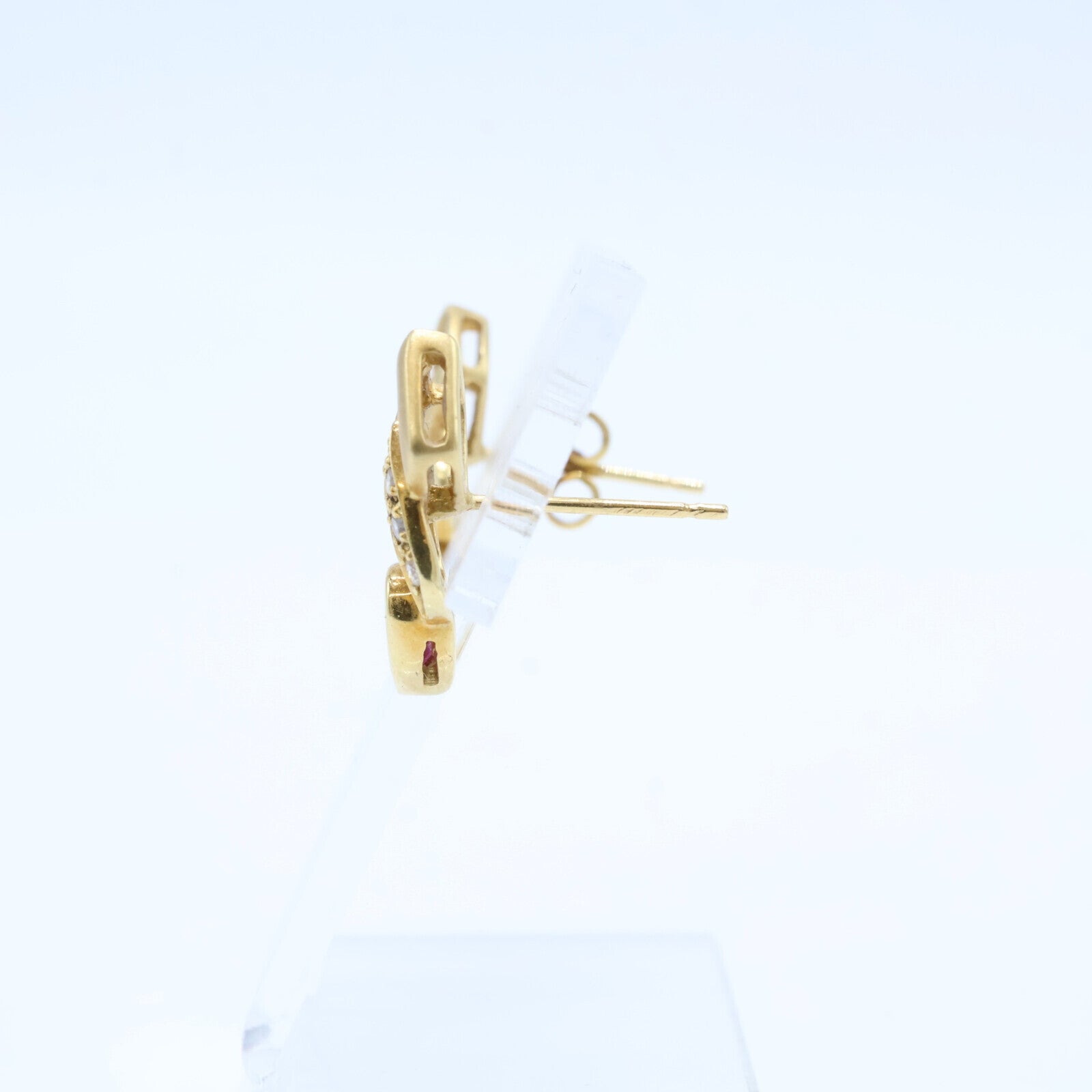 ジュエリーマキ ジュエリーマキ K18 R0.27 D0.04 ルビー＆ダイヤモンド 両耳 ピアス