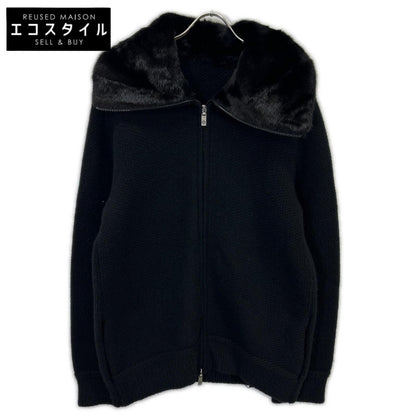 Black 100% Cashmere Back Skull Mink Fur Knit Jacket Jacket Men's