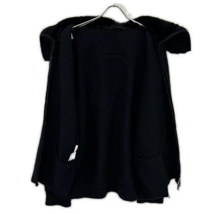 Black 100% Cashmere Back Skull Mink Fur Knit Jacket Jacket Men's