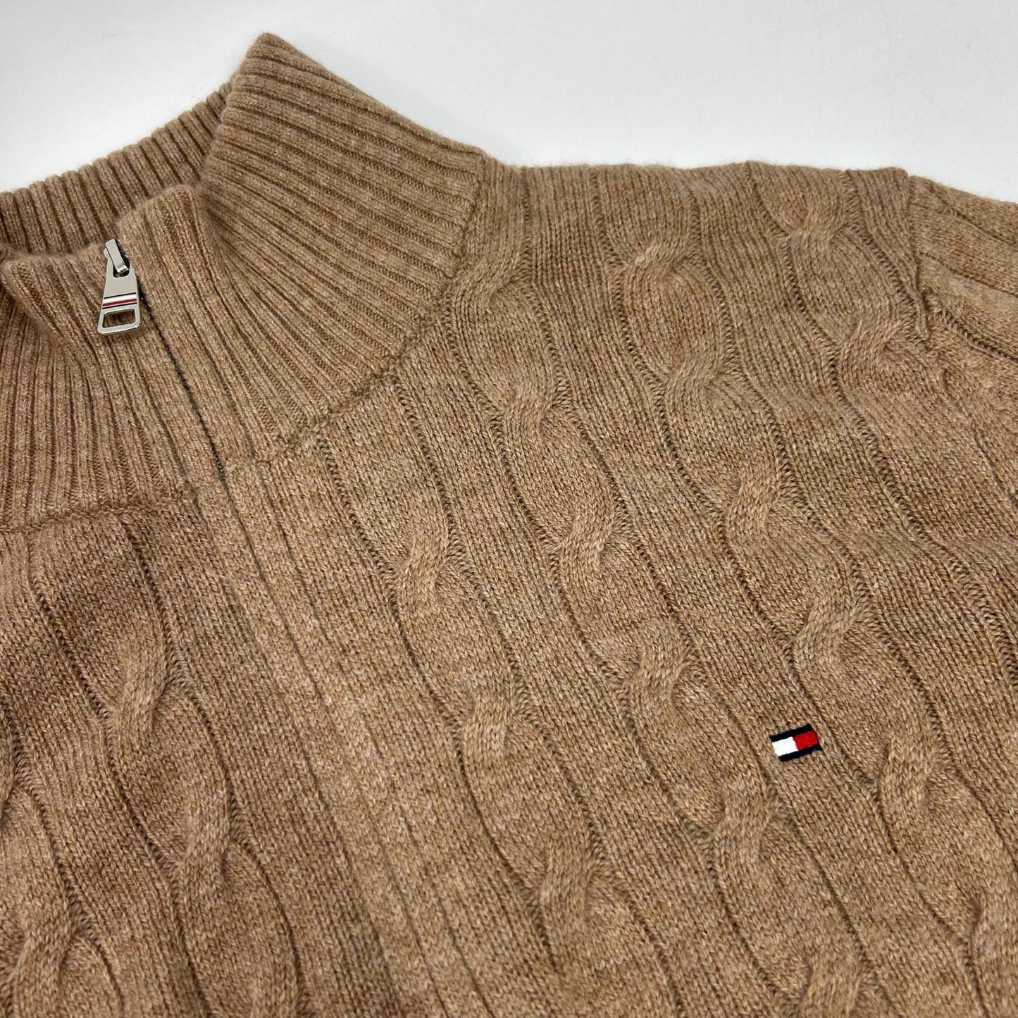 TOMMYHILFIGER トミーヒルフィガー MW40443 25年 ラムウールブレンドケーブルハーフジップセーター トップス