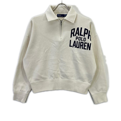 POLO RALPH LAUREN White Logo Fleece Quarter-Zip Top