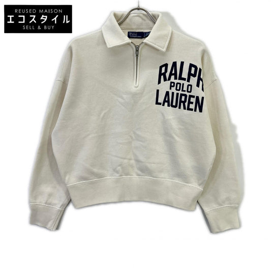 POLO RALPH LAUREN ポロ ラルフローレン ホワイト ロゴ フリース クオータージップ トップス
