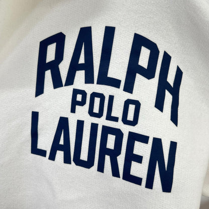 POLO RALPH LAUREN White Logo Fleece Quarter-Zip Top