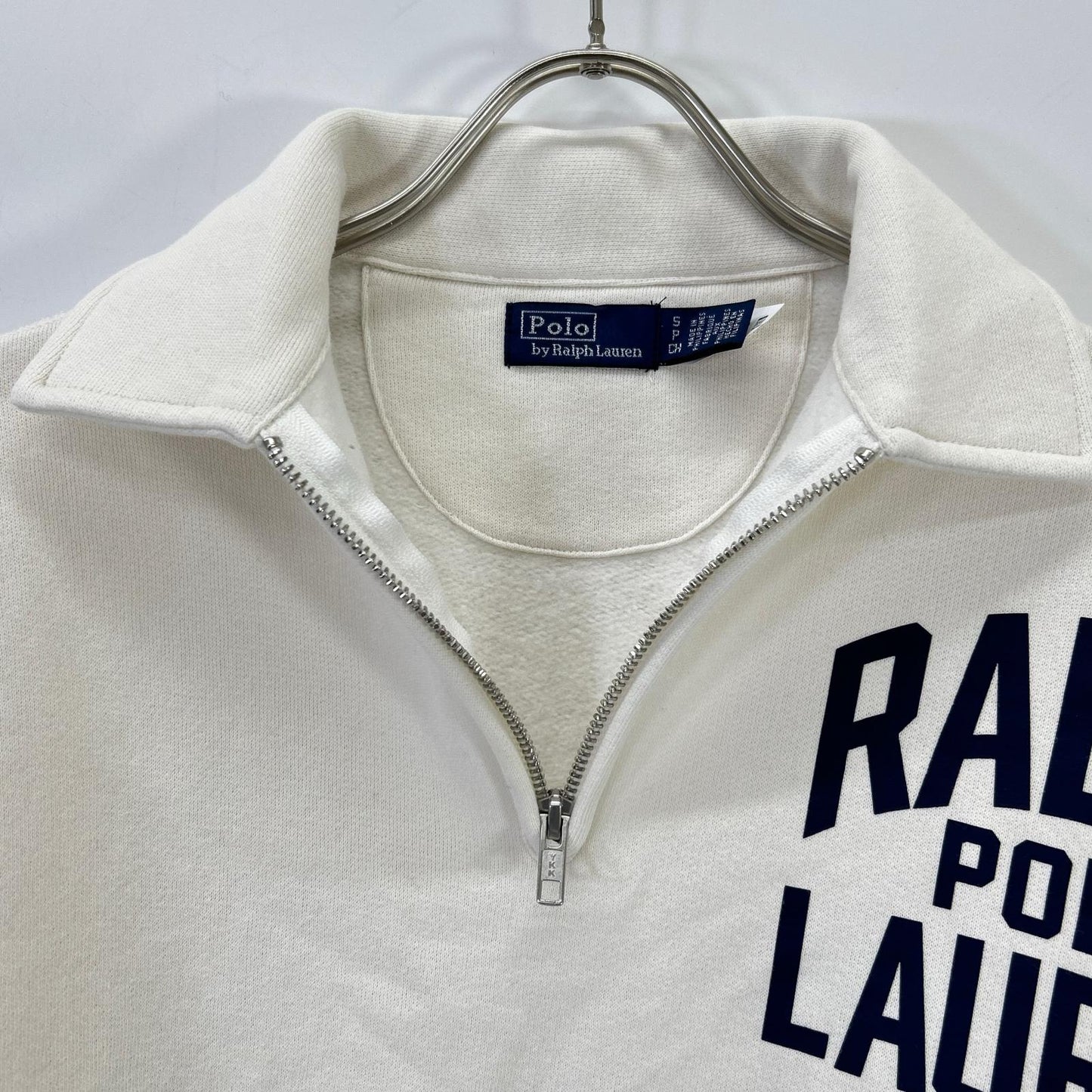 POLO RALPH LAUREN White Logo Fleece Quarter-Zip Top