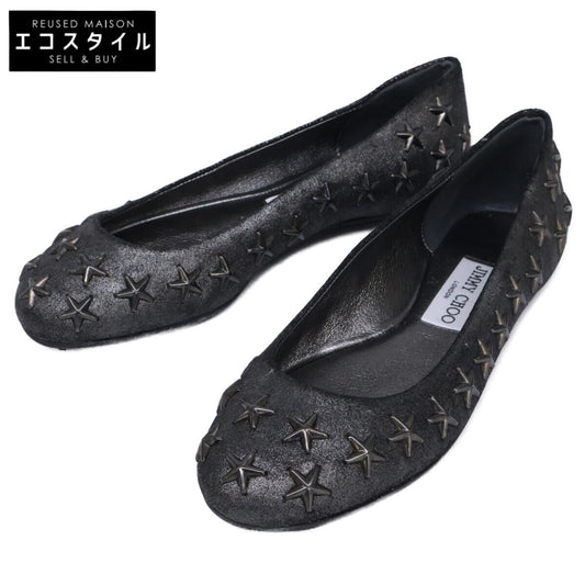 JIMMY CHOO ジミーチュウ 【新品同様】スタースタッズ フラットシューズ シューズ