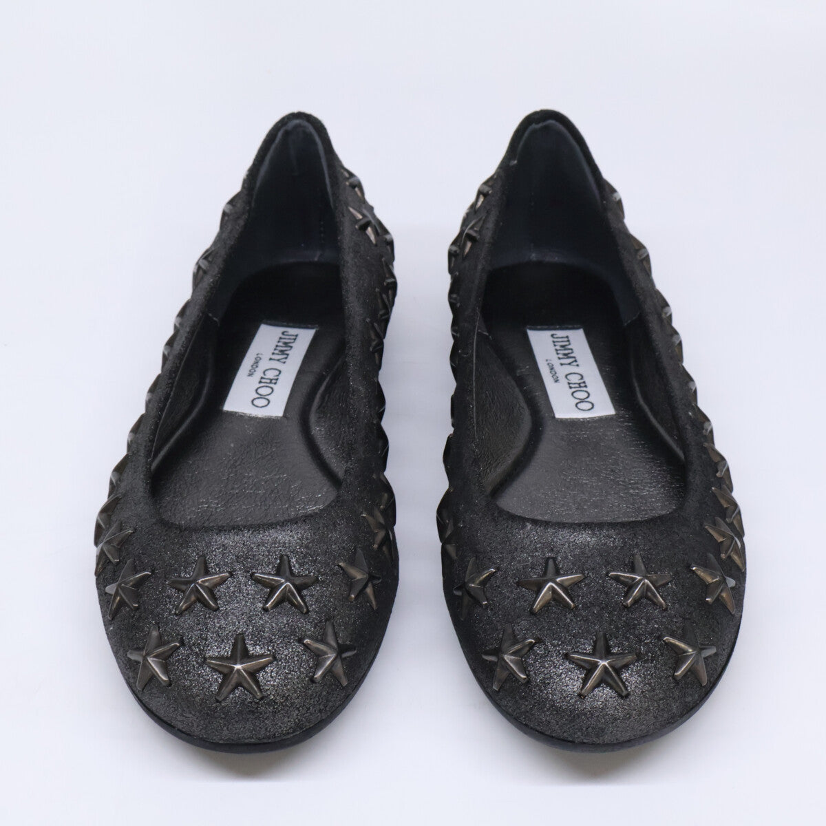 JIMMY CHOO ジミーチュウ 【新品同様】スタースタッズ フラットシューズ シューズ