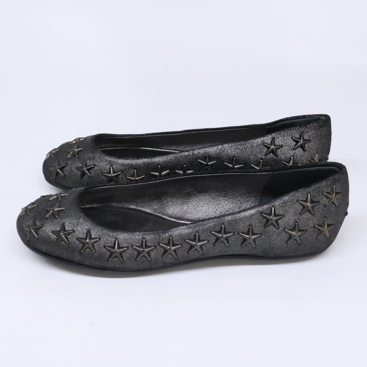 JIMMY CHOO ジミーチュウ 【新品同様】スタースタッズ フラットシューズ シューズ