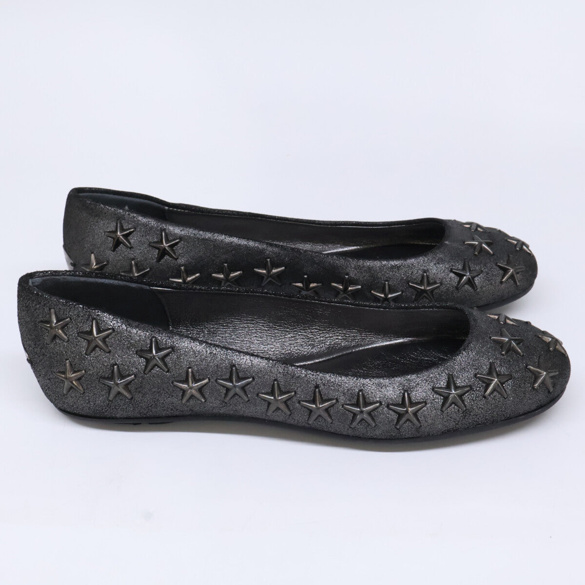 JIMMY CHOO ジミーチュウ 【新品同様】スタースタッズ フラットシューズ シューズ