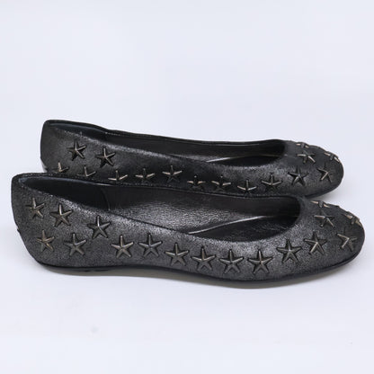 JIMMY CHOO ジミーチュウ 【新品同様】スタースタッズ フラットシューズ シューズ