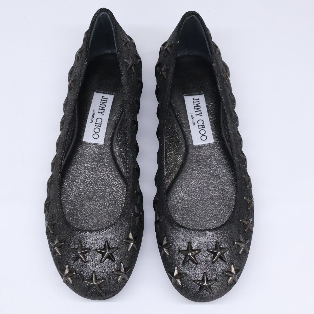 JIMMY CHOO ジミーチュウ 【新品同様】スタースタッズ フラットシューズ シューズ