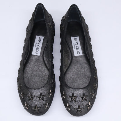 JIMMY CHOO ジミーチュウ 【新品同様】スタースタッズ フラットシューズ シューズ