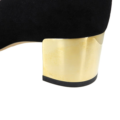 JIMMY CHOO ジミーチュウ 新品同様 チャンキーヒール スエード パンプス シューズ レディース 黒 ブラック 36 シューズ 36