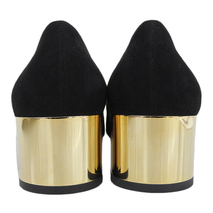 JIMMY CHOO ジミーチュウ 新品同様 チャンキーヒール スエード パンプス シューズ レディース 黒 ブラック 36 シューズ 36