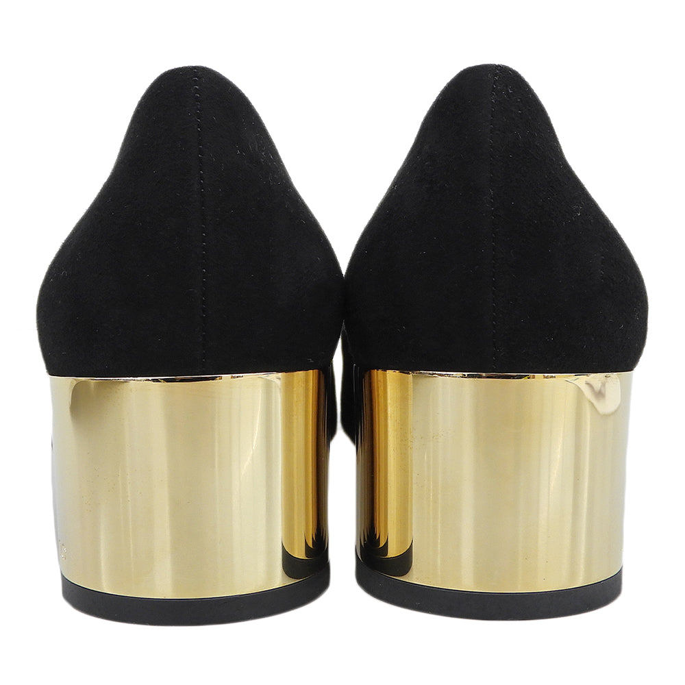 JIMMY CHOO 周仰杰 99新 粗跟麂皮高跟鞋 女士 黑色 36 码 鞋子