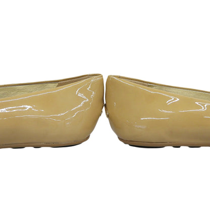 JIMMY CHOO ジミーチュウ 美品 Morse パテント フラットパンプス シューズ レディース ベージュ 36 シューズ 36