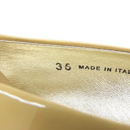 JIMMY CHOO ジミーチュウ 美品 Morse パテント フラットパンプス シューズ レディース ベージュ 36 シューズ 36