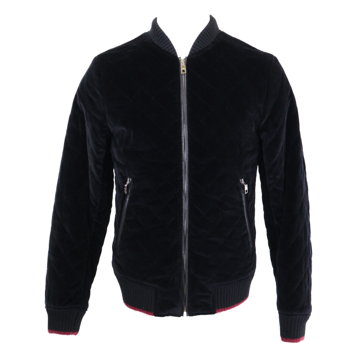 DOLCE&GABBANA ドルチェアンドガッバーナ 【美品/国内正規】G9LN0T FUVG7 ベロア キルティング 中綿入り ブルゾン ジャケット