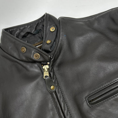 SCHOTT ショット ダークブラウン 641 ボアライナー付き シングルライダースジャケット ジャケット