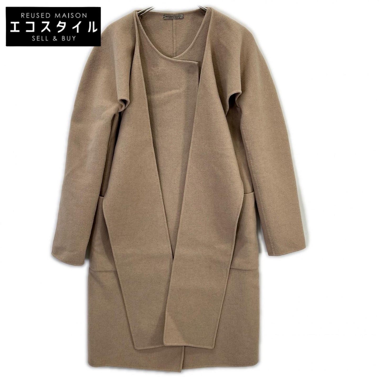 BOTTEGA VENETA ボッテガヴェネタ ライトベージュ 424989 VD0D0 カシミヤ デザインコート コート