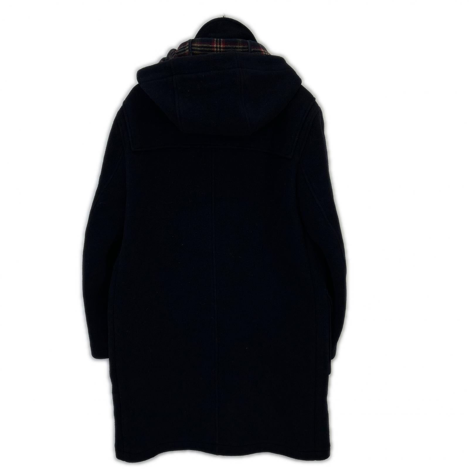 Brooks Brothers 100081190 Navy Wool Lined Check Duffle Coat S