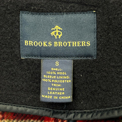 Brooks Brothers 100081190 Navy Wool Lined Check Duffle Coat S