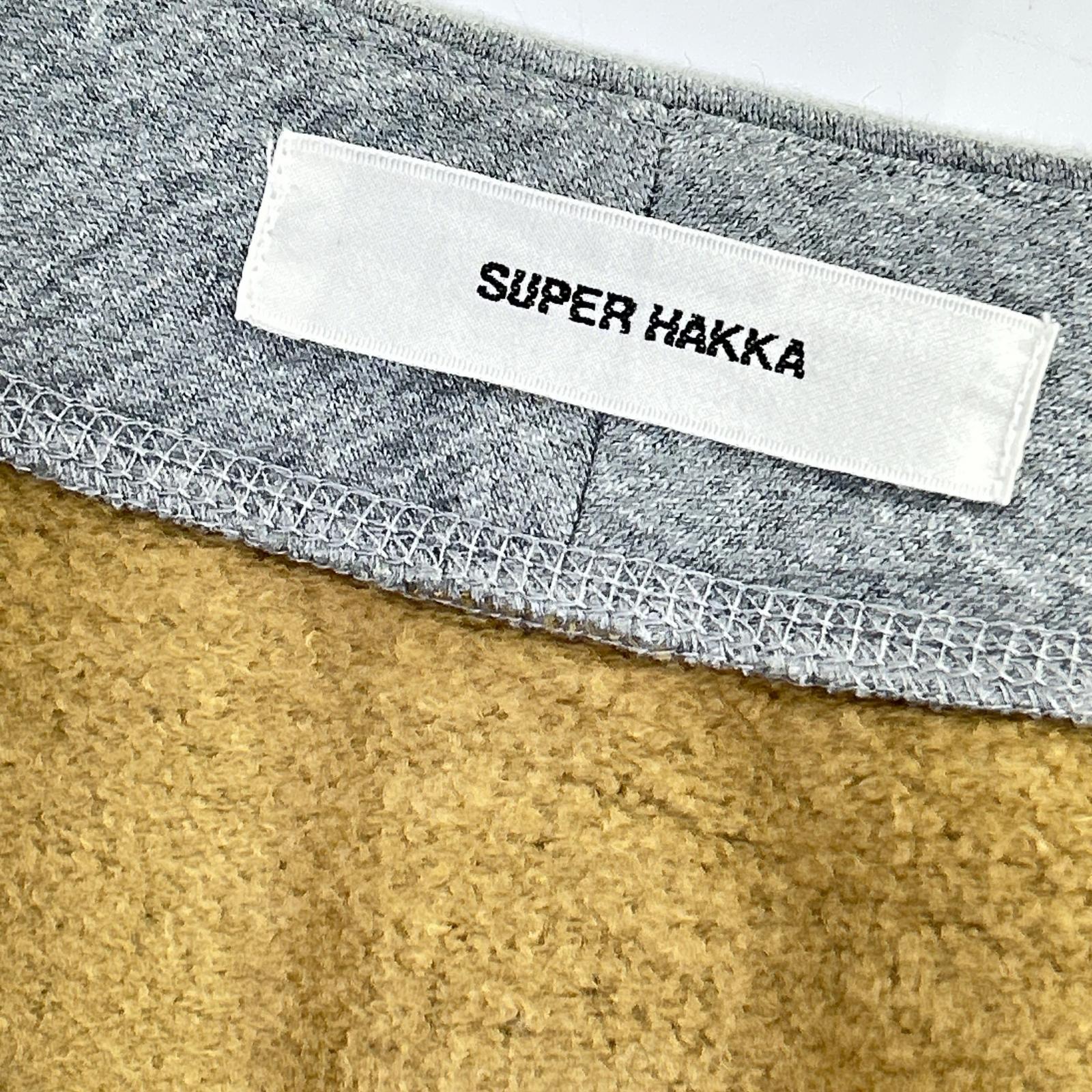 SUPER HAKKA スーパーハッカ グレー 花刺繍 スウェット地 ノーカラー ZIP ブルゾン ジャケット ジャケット