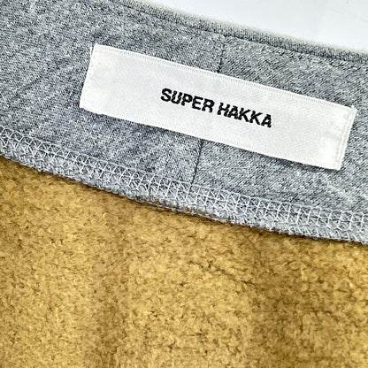 SUPER HAKKA スーパーハッカ グレー 花刺繍 スウェット地 ノーカラー ZIP ブルゾン ジャケット ジャケット