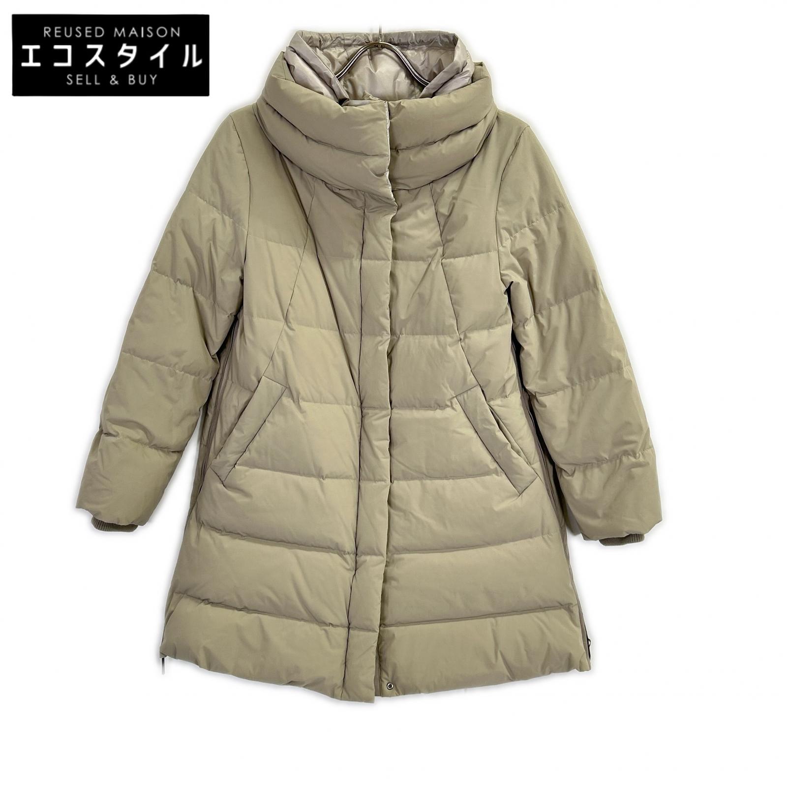 nano universe Beige WHITE GOOSE Stand Collar Middle Nishikawa Down Coat 36