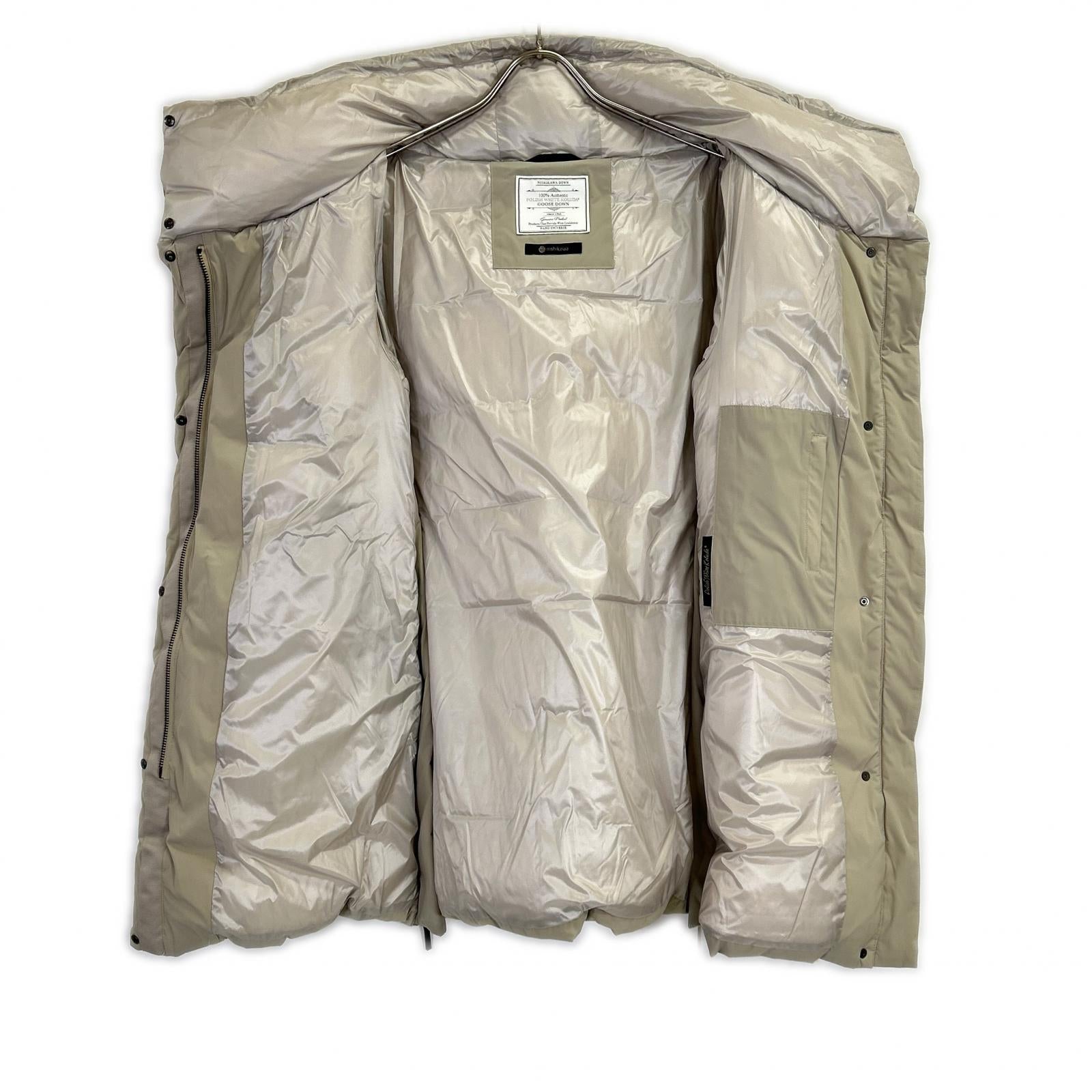 nano universe Beige WHITE GOOSE Stand Collar Middle Nishikawa Down Coat 36
