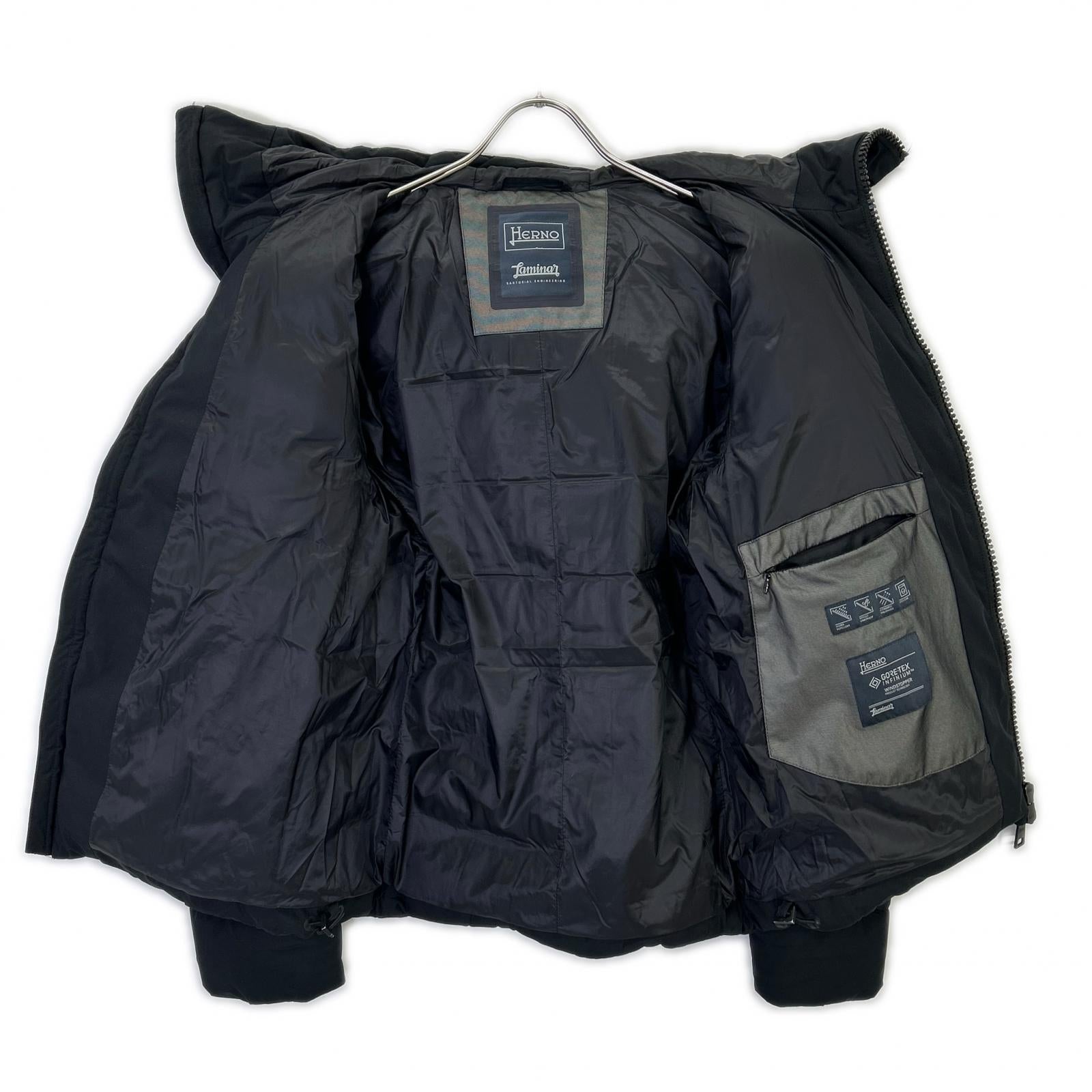 HERNO 赫尔诺 PI123UL 海军蓝 LAMINAR 双层GORE-TEX WINDSTOPPER 连帽夹克 46