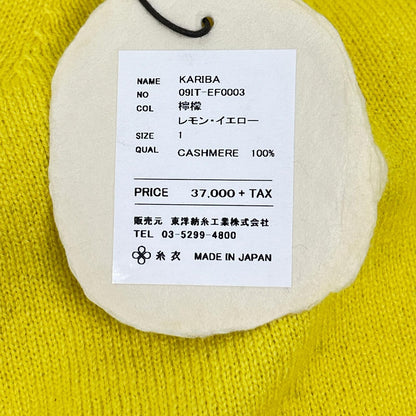 TOYOBOSHI Itoi KARIBA 09IT-EF0003 Yellow 100% Cashmere V-neck Knit Top