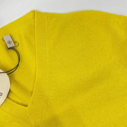 TOYOBOSHI Itoi KARIBA 09IT-EF0003 Yellow 100% Cashmere V-neck Knit Top