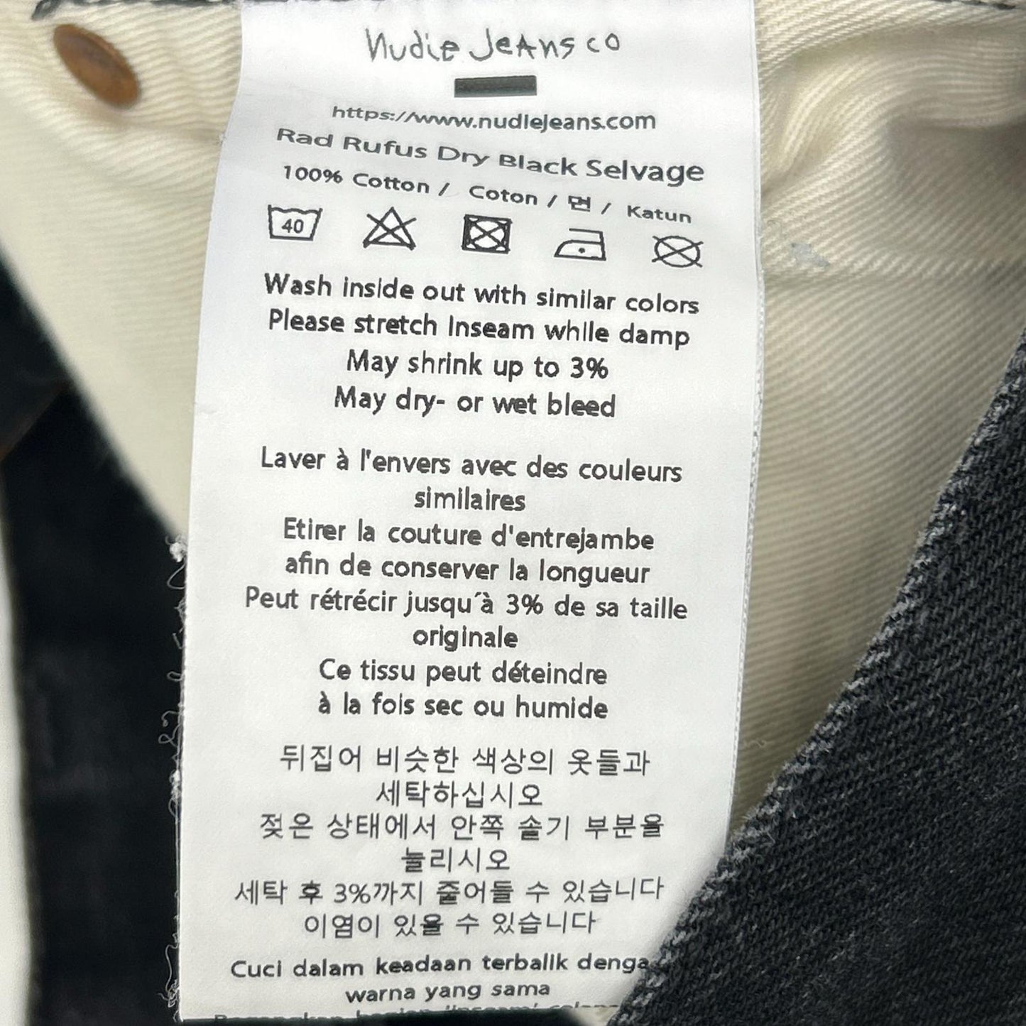 NudieJeans Nudie Jeans Rad Rufus Dry Black Selvage 牛仔裤 裤装