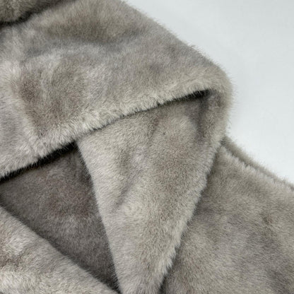 allureville Allureville Gray Faux Fur Hoodie Vest