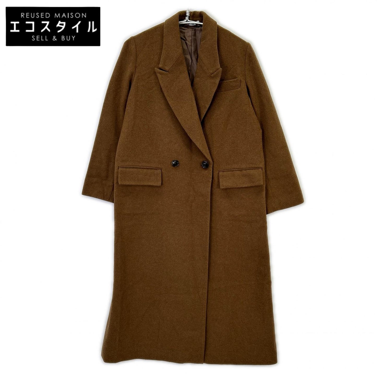 B&Y U-ARROWS BEAUTY & YOUTH UNITED ARROWS Brown Melton Long Chester Coat Outerwear Not indicated