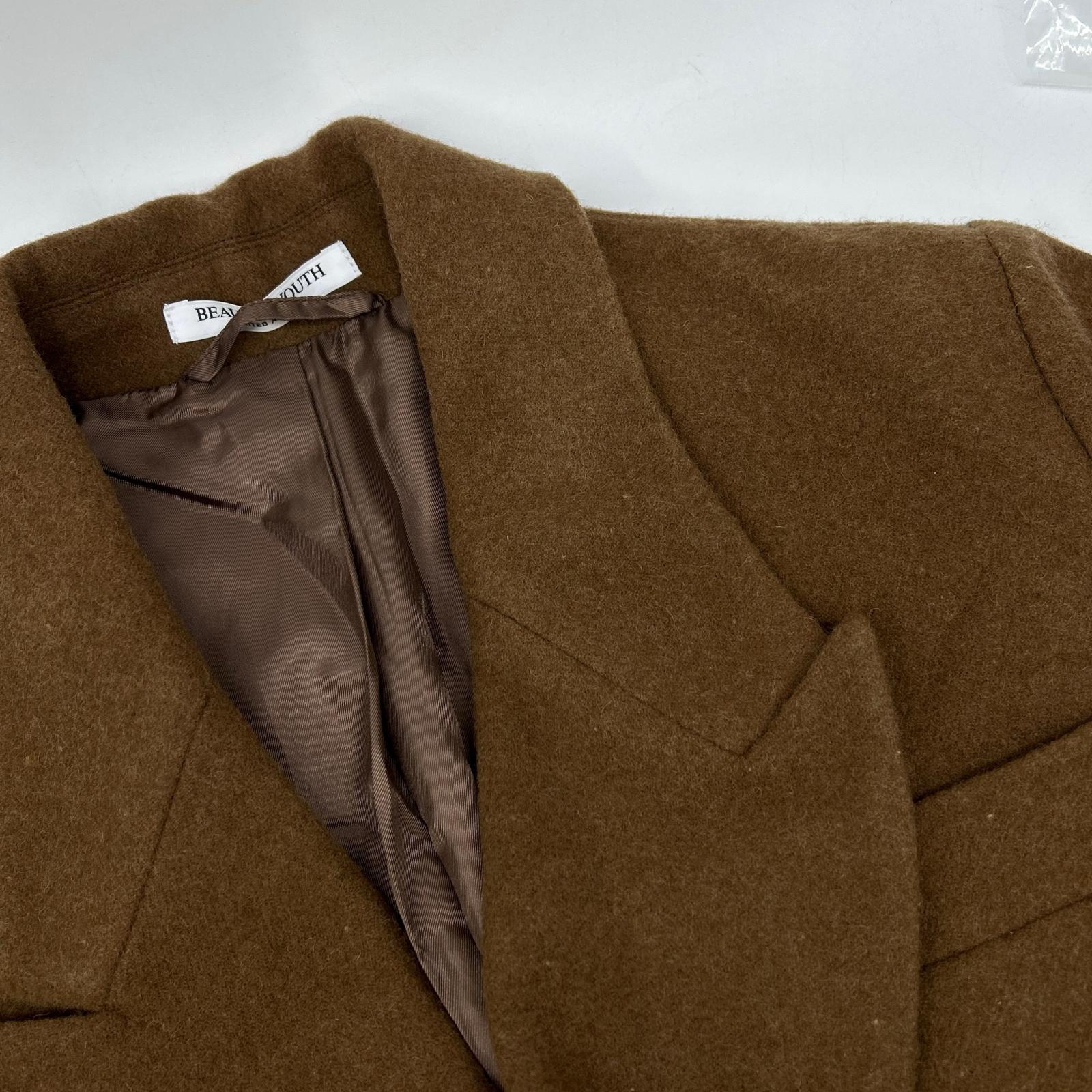 B&Y U-ARROWS BEAUTY & YOUTH UNITED ARROWS Brown Melton Long Chester Coat Outerwear Not indicated