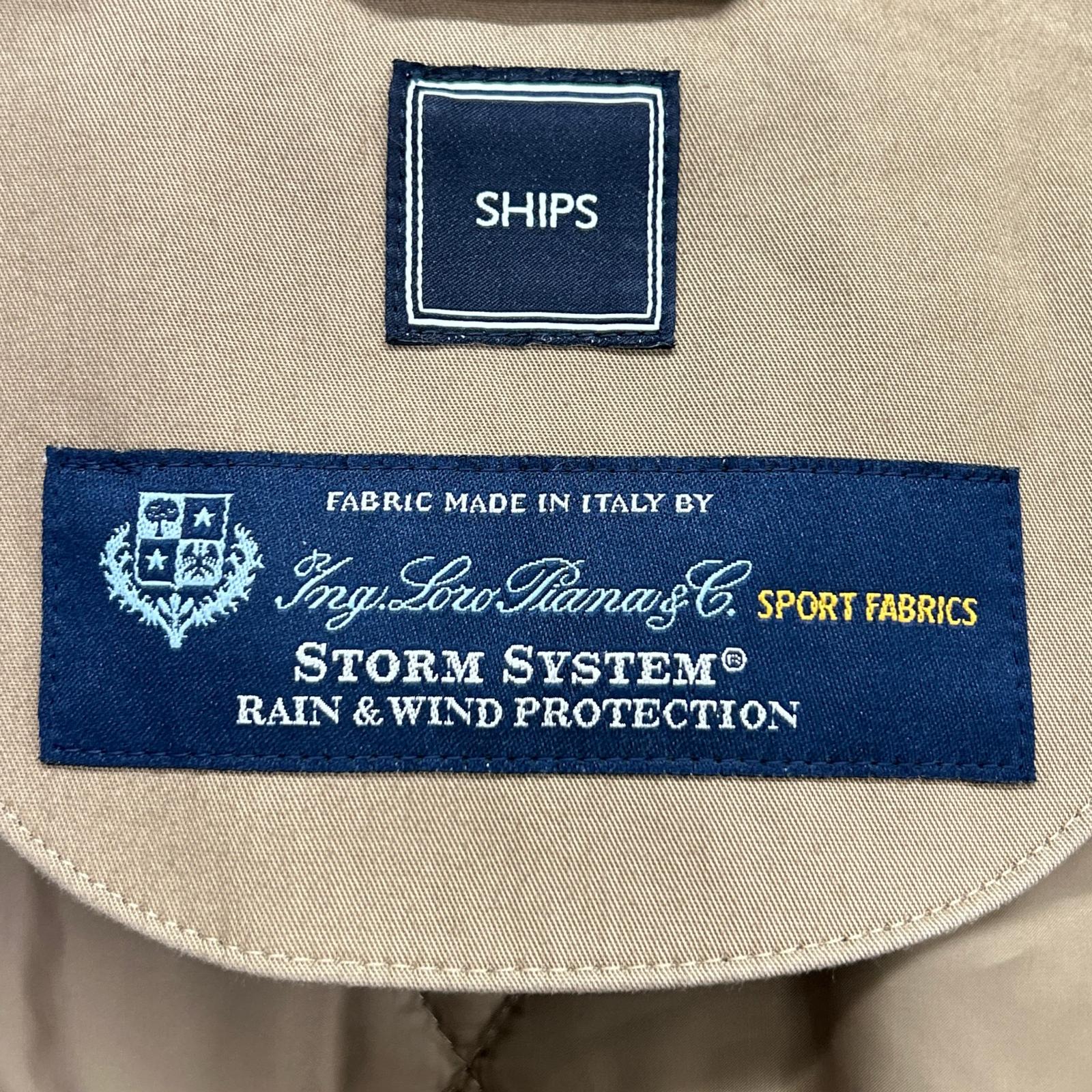SHIPS 浅褐色 Loro Piana 面料 内胆 大衣 翻领风衣