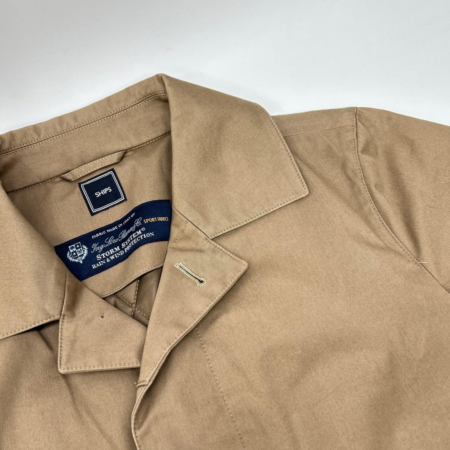 SHIPS 浅褐色 Loro Piana 面料 内胆 大衣 翻领风衣