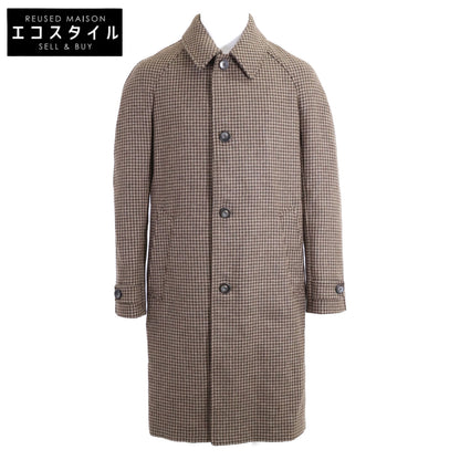 HERNO ヘルノ 新品同様 国内正規 25年製 CA000210U-33460-7780 ハウンドトゥース ステンカラー コート 46