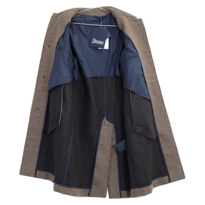 HERNO ヘルノ 新品同様 国内正規 25年製 CA000210U-33460-7780 ハウンドトゥース ステンカラー コート