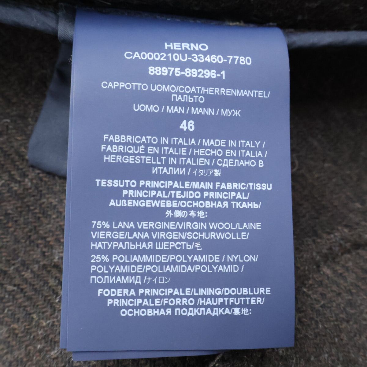 HERNO ヘルノ 新品同様 国内正規 25年製 CA000210U-33460-7780 ハウンドトゥース ステンカラー コート