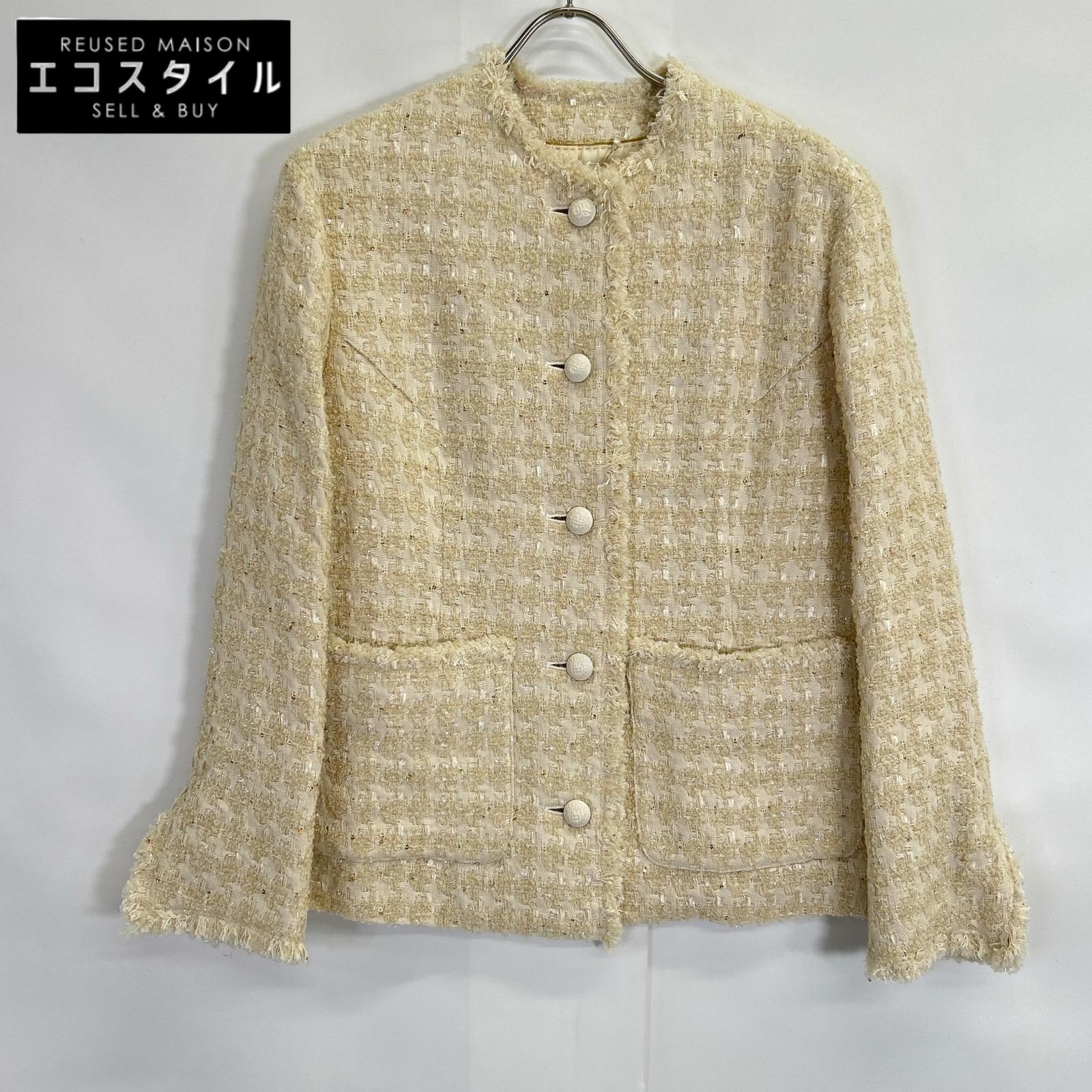 BEIGE ベイジ 23SS アイボリー MONGE ノーカラージャケット ジャケット
