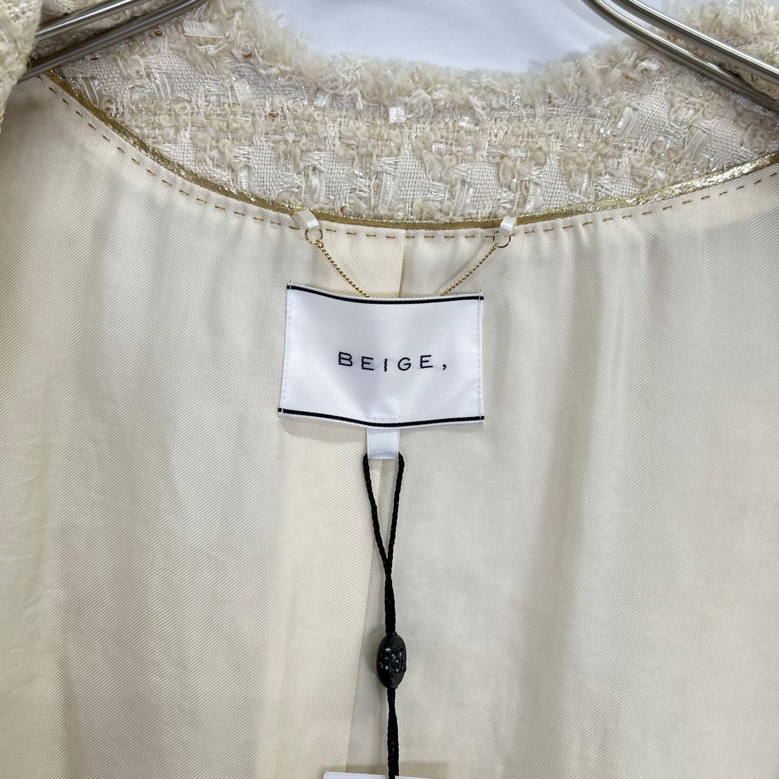 BEIGE ベイジ 23SS アイボリー MONGE ノーカラージャケット ジャケット