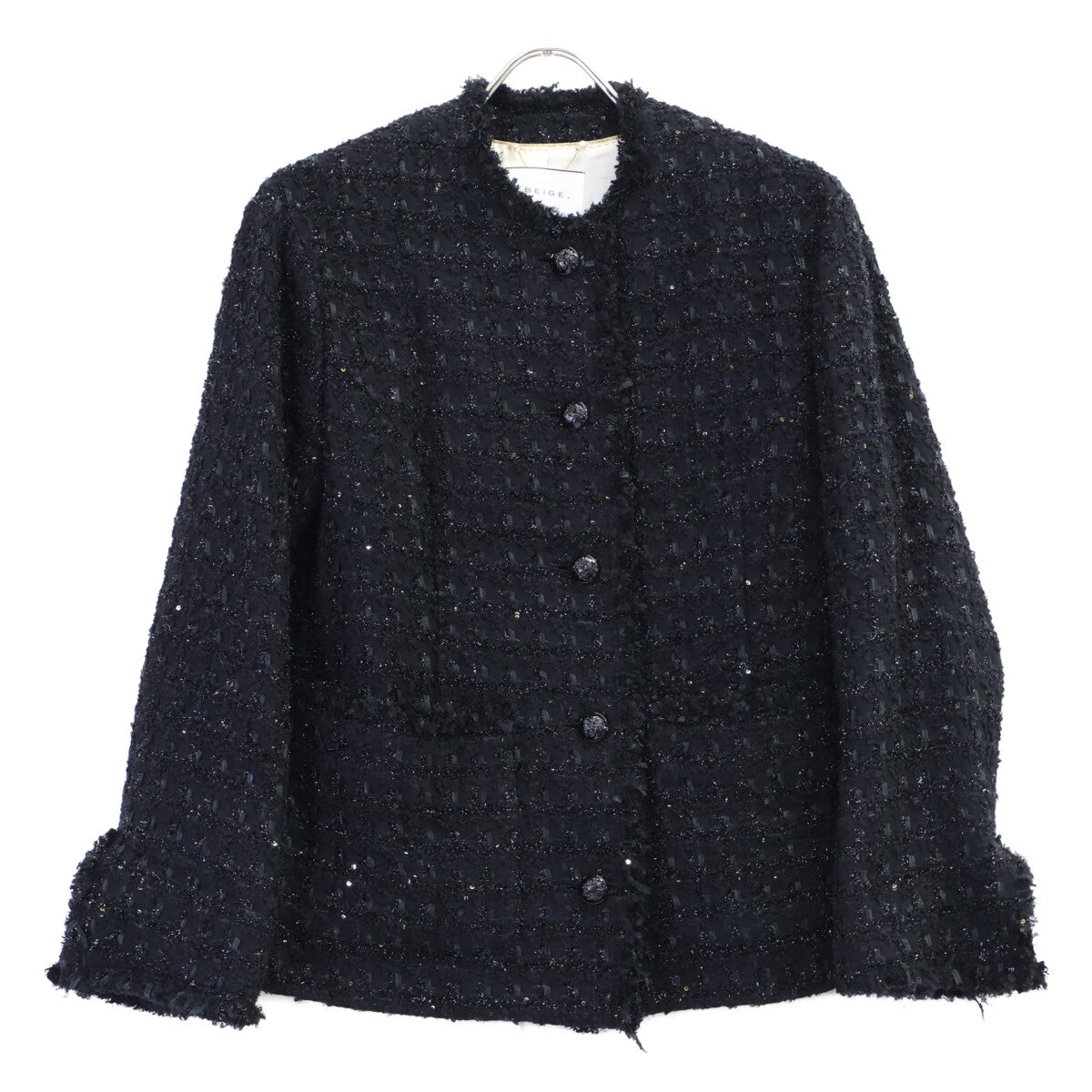 BEIGE ベイジ 23SS ブラック MONGE ノーカラージャケット ジャケット