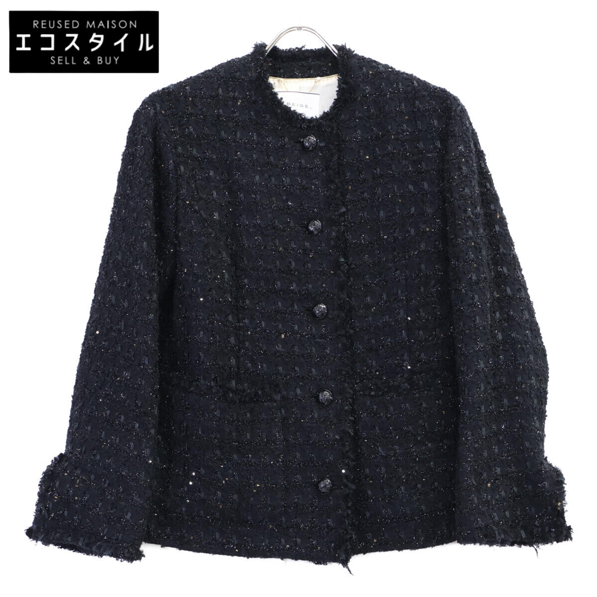 BEIGE ベイジ 23SS ブラック MONGE ノーカラージャケット ジャケット
