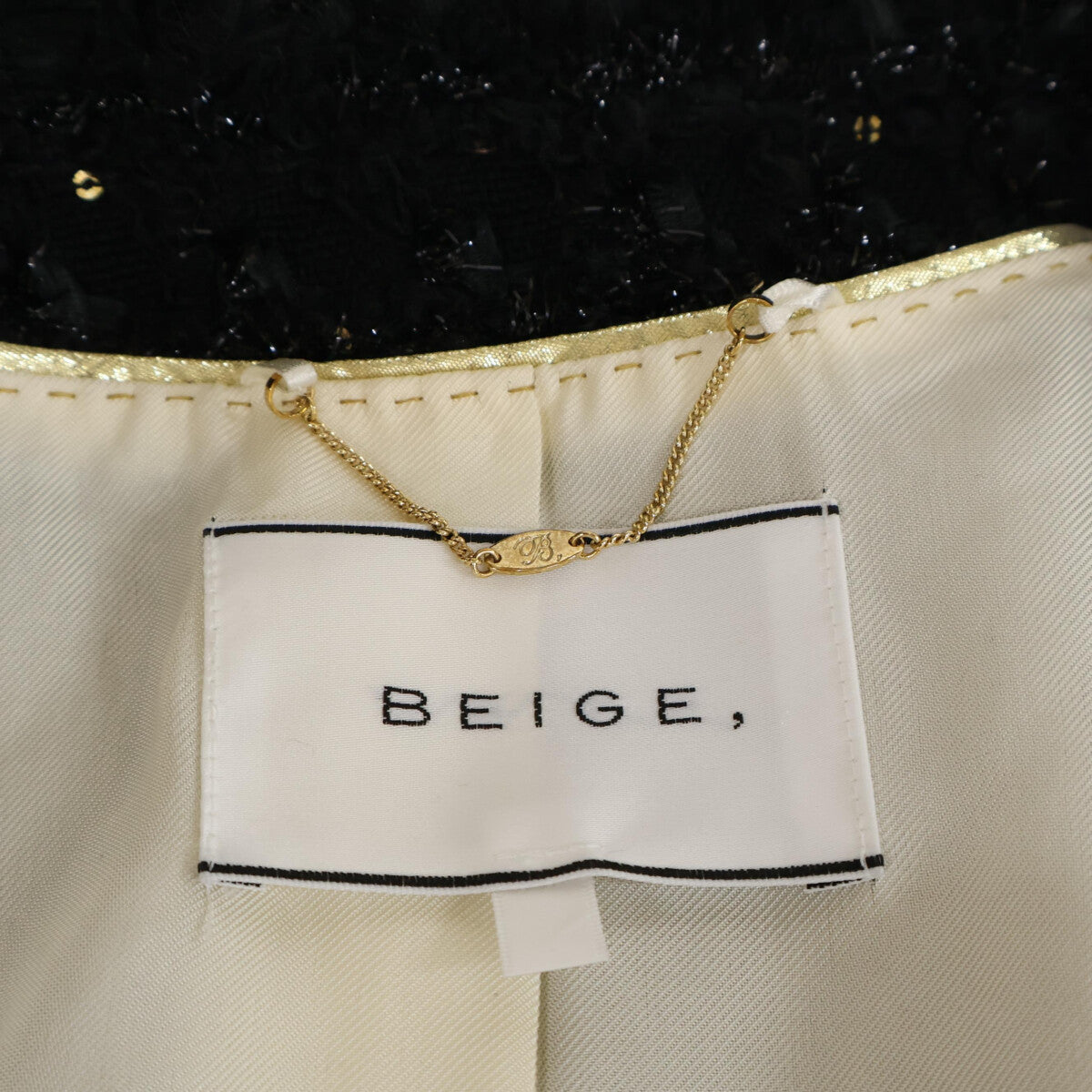 BEIGE ベイジ 23SS ブラック MONGE ノーカラージャケット ジャケット