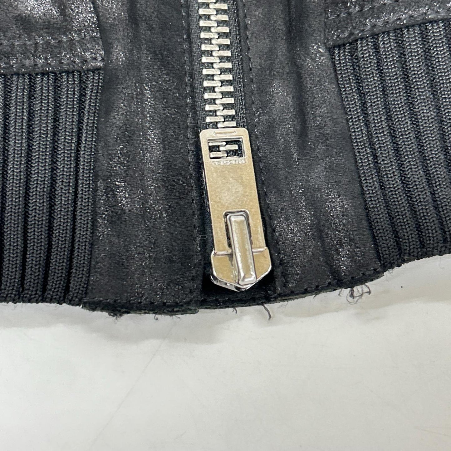 DIESEL 迪赛 黑色绵羊皮机车夹克